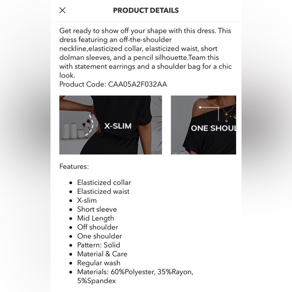 Black lose fitting Cupshe dress - Picture 3 of 6